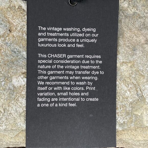 Chaser Slate Gray & White Vintage Flag Print Crewneck T-Shirt. Medium. NWT Soft - Picture 5 of 6